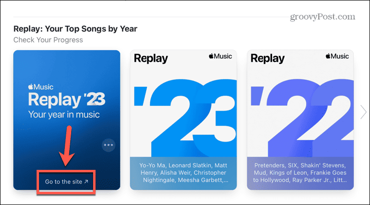 Apple Music Replay finden Sie auf der Website