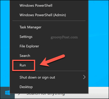 Starten Über Windows ausführen Menü mit zusätzlichen Optionen starten