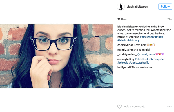 schwarzer Kaninchen Friseursalon Instagram Post