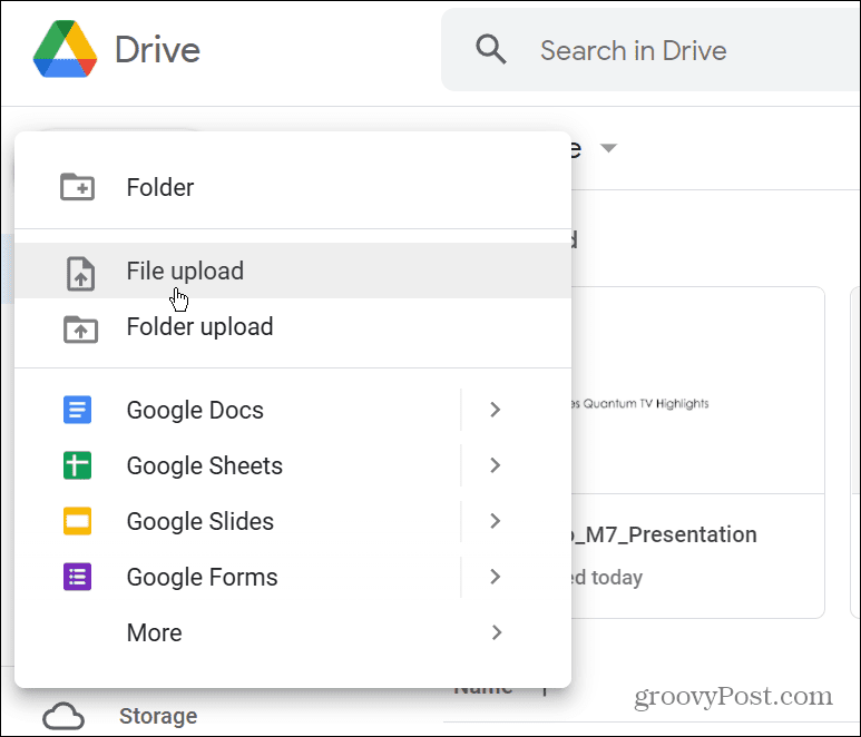 PPTX auf Google Drive hochladen