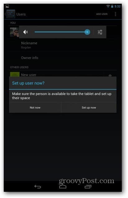 Nexus 7-Benutzerkonten - Benutzer jetzt einrichten