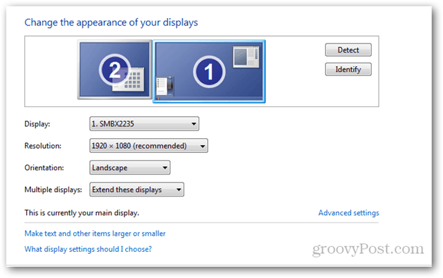 Bildschirmauflösung Windows 7 Windows 8 bietet eine Position mit Größenauflösung