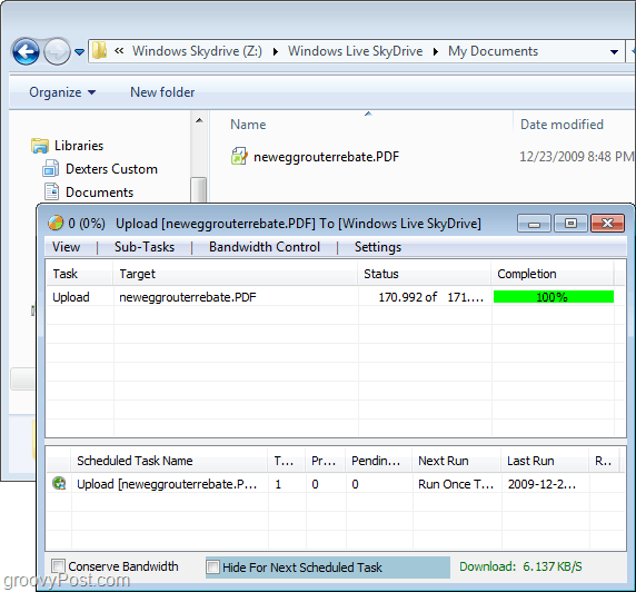 Laden Sie Dateien über den Windows Explorer auf skydrive hoch