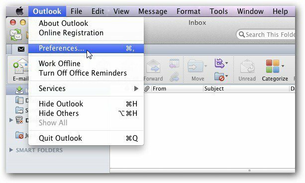 Outlook Mac-Einstellungen