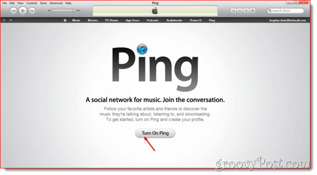 iTunes - Klicken Sie auf Ping aktivieren