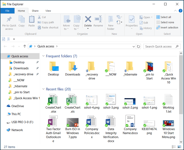 Schnellzugriff Windows 10