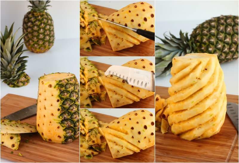 wie man ananas schält