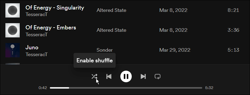 Shuffle auf Spotify aktivieren