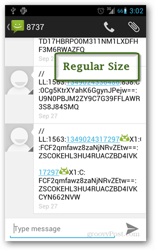 Android Text in normaler Größe