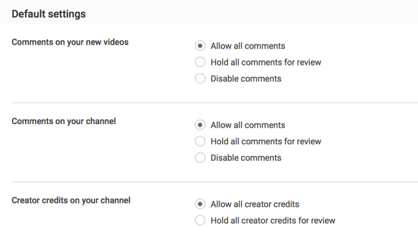Du kannst alle Kommentare bei der Übermittlung zulassen oder sie zur Überprüfung aufbewahren, abhängig von deinen YouTube-Moderationseinstellungen.