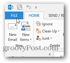 Office 2013 Farbthema ändern - Klicken Sie auf Datei