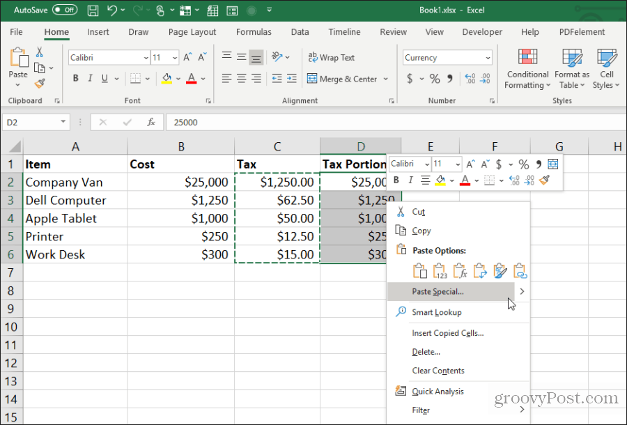 Spezial in Excel einfügen