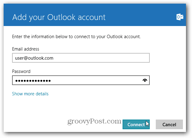 Fügen Sie Ihre Outlook.com-Adresse zu Windows 8 Mail hinzu