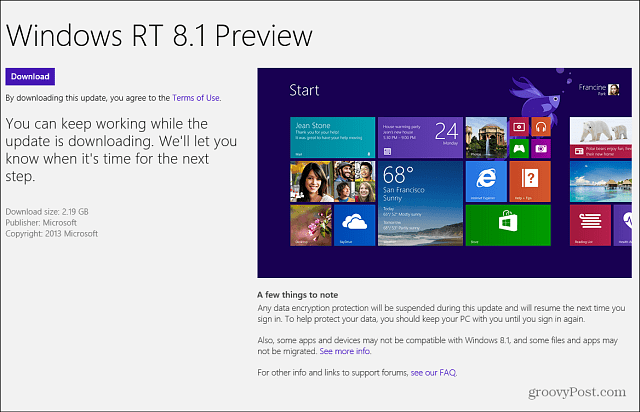 Windows RT 8.1 Vorschau des Windows Store