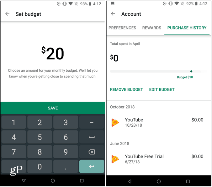 Legen Sie das Google Play-Budget fest