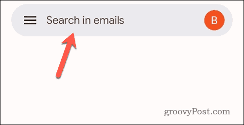 Tippen Sie in Gmail Mobile auf die Suchleiste