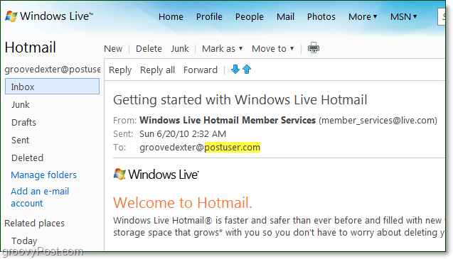Ihre E-Mail-Adresse in Ihrer Domain von Windows Live
