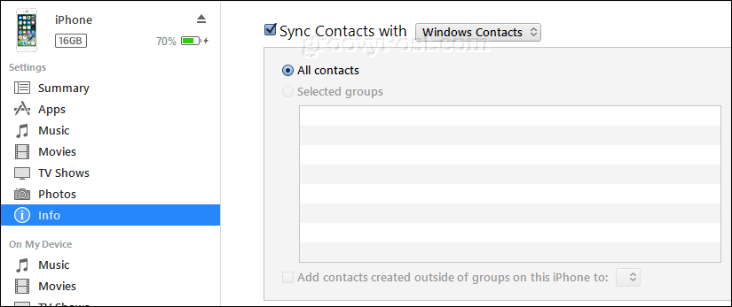 Synchronisieren Sie iPhone-Kontakte mit Windows-Kontakten mithilfe von iTunes