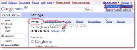 Portabilität der Google Voice-Nummer