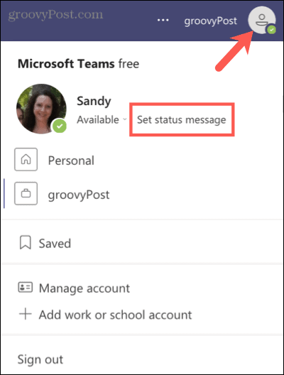 Setzen Sie eine Statusmeldung in Microsoft Teams