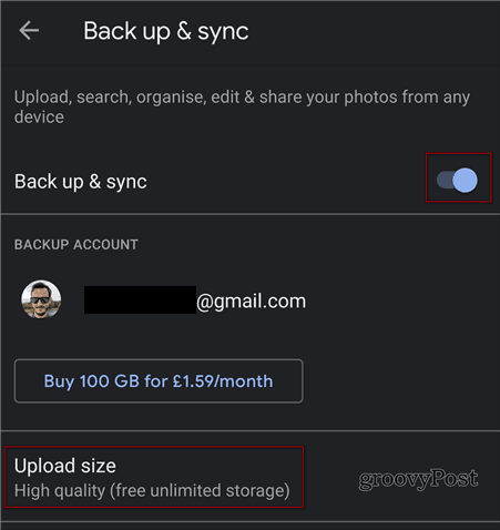 Google Fotos-Backups und -Synchronisierung