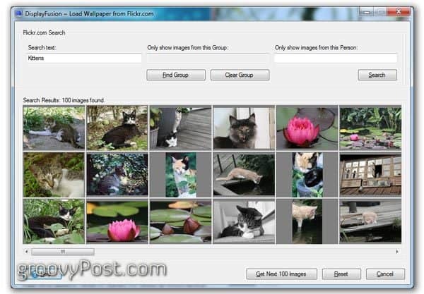 Wählen Sie die Einstellungen für die Flickr-Integration