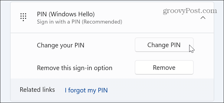 PIN zur Anmeldung bei Windows 11