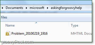 Die Windows 7-Problemschrittdatei befindet sich in der Zip-Datei