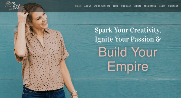 Stacy Tuschls Website für She's Building Her Empire.