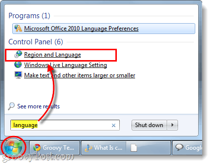 Starten Sie die Regions- und Sprachsteuerung in Windows 7