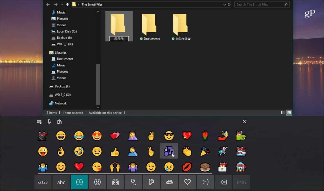 Berühren Sie Tastatur-Emoji-Datei-Explorer