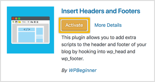 WordPress Insert Heads und Footers Plugin