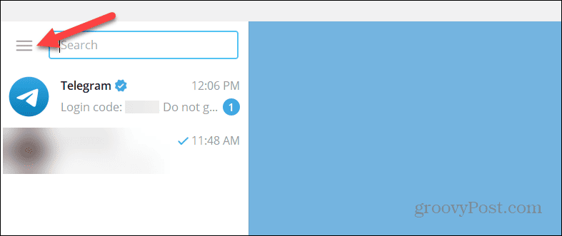 Menüschaltfläche in der Telegram-Desktop-App