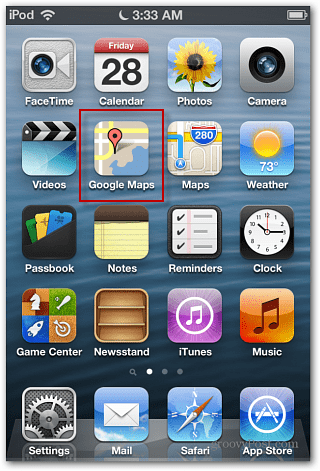 iOS 6 Google Maps-Symbol