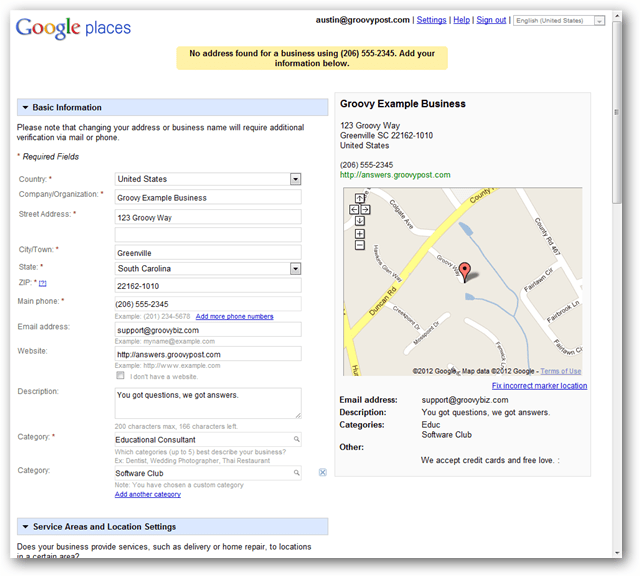 Erstellen Sie eine neue lokale Liste für Google Maps