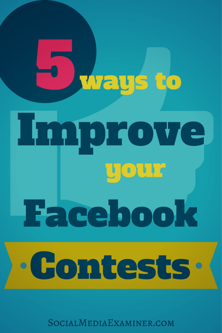 wie man Facebook-Wettbewerbe verbessert