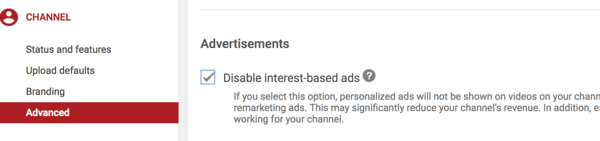 So richten Sie eine YouTube-Werbekampagne ein, Schritt 36, Option, um die Platzierung bestimmter Videos durch Konkurrenten auf Ihrem Kanal zu verhindern