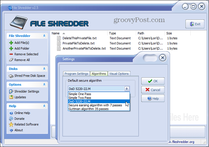 Sicheres Löschtool für File Shredder für Windows