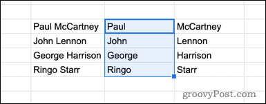 Ausgefüllte Daten in Google Sheets