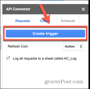 API-Connector-Erstellungsauslöser