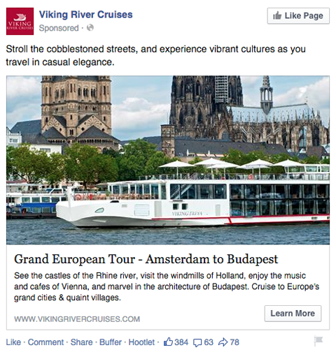 Wikinger Flusskreuzfahrten Facebook News Feed Anzeige