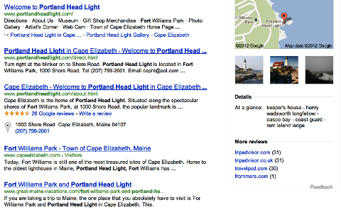 Google SEO Portland Scheinwerfer