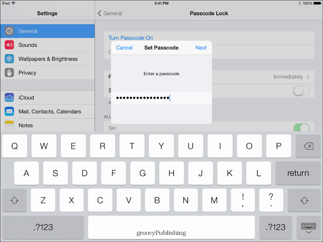 Komplexer iOS 7 Passcode