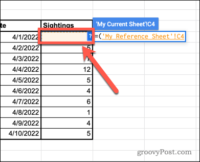 Zelle in Google Sheets ziehen