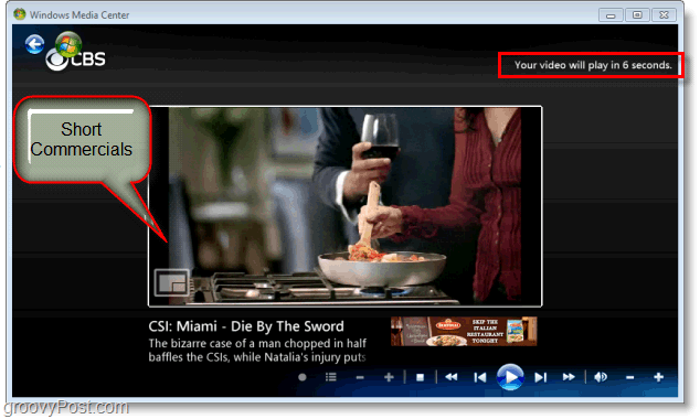 Windows 7 Media Center - genießen Sie kurze Werbespots