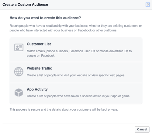 Facebook Upload Kundendatenbank