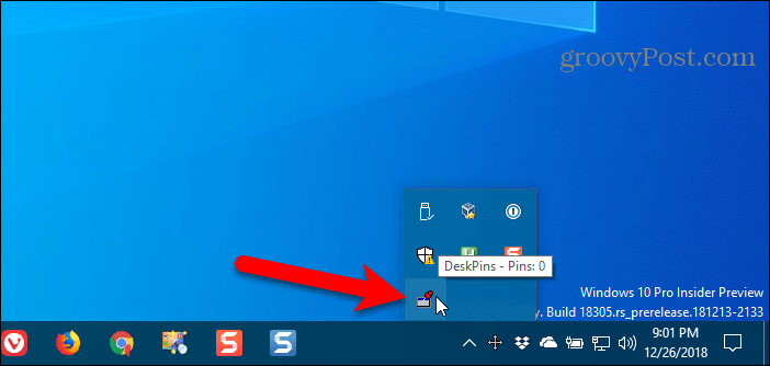 Klicken Sie in der Windows-Taskleiste auf das DeskPins-Symbol, um eine PIN zu erhalten