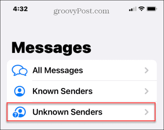 Verstecken Sie Text-Spam unbekannter Absender auf dem iPhone