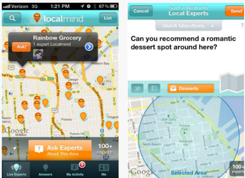 Mobile App für lokale Gedanken