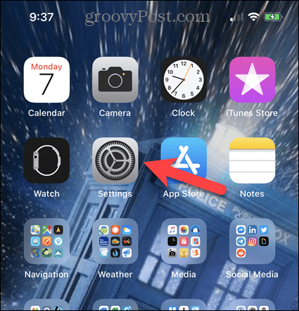 Tippen Sie auf dem iPhone-Startbildschirm auf „Einstellungen“.